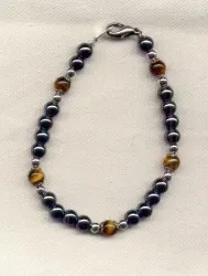 Bracelet Héma Œil de tigre argenté